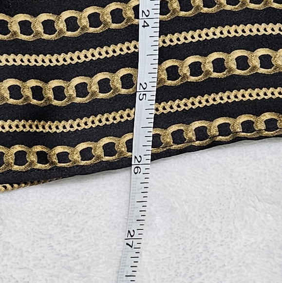 Michael Kors Black Chains Links Print Boat Neck Short Sleeve Large - Picture 9 of 10